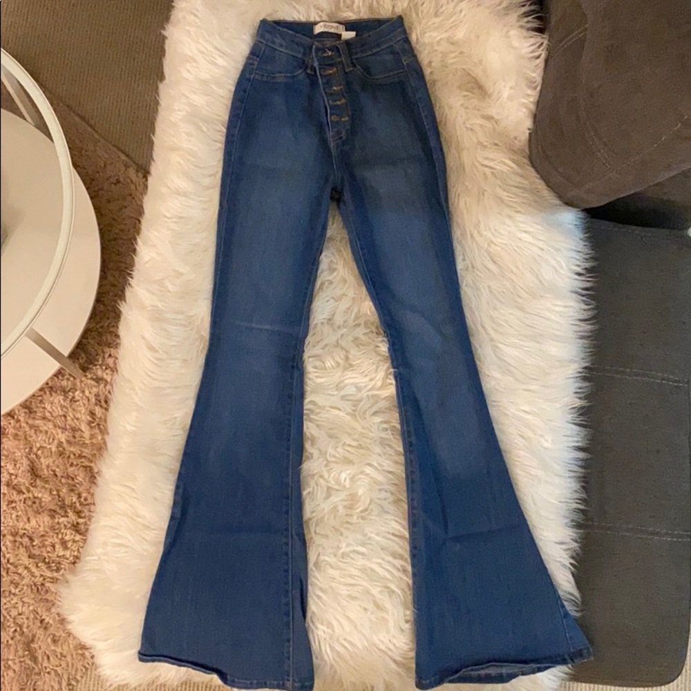 high waisted extra flare jeans